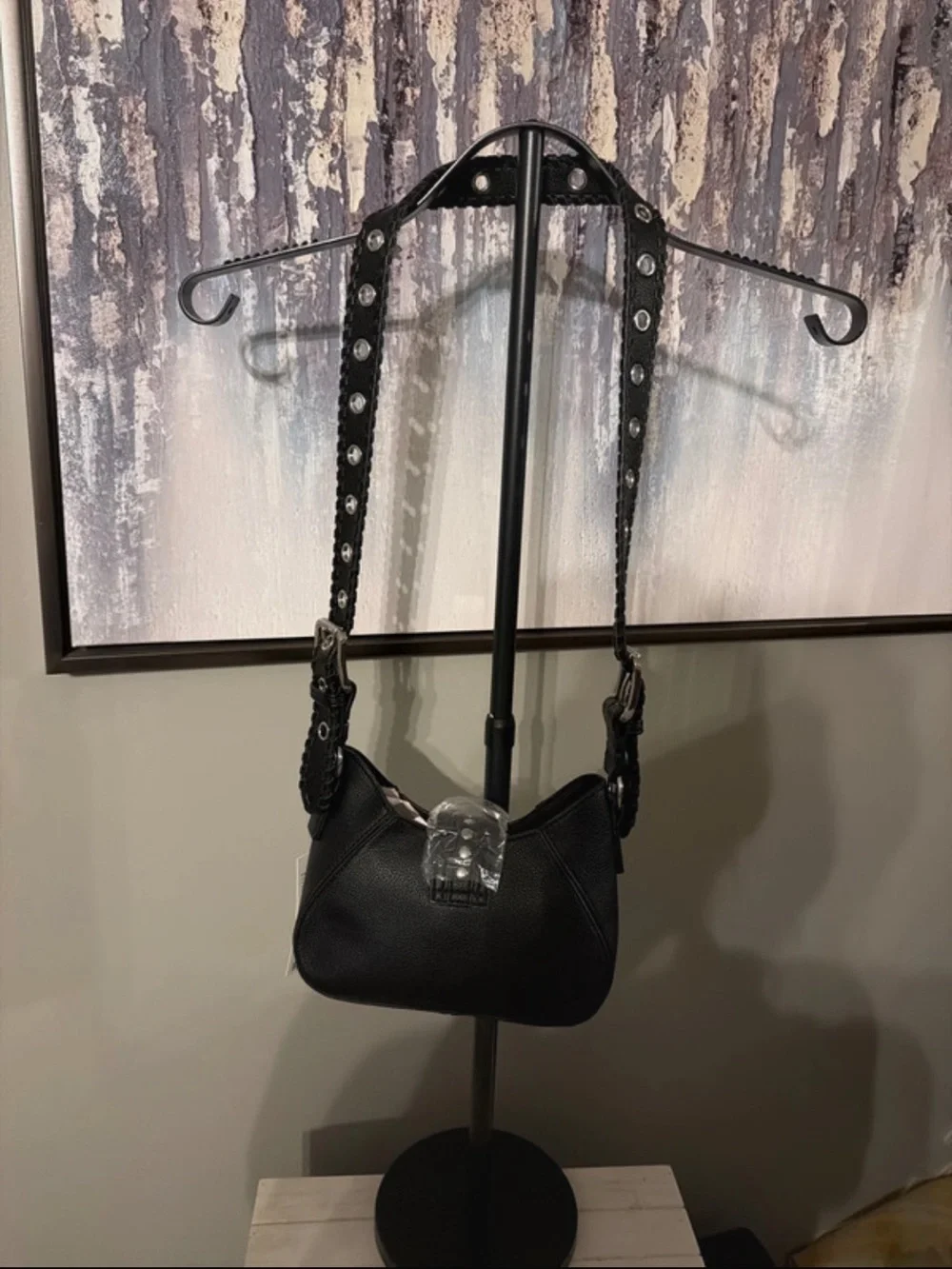 Black Studded Crossbody Bag - Women Bags